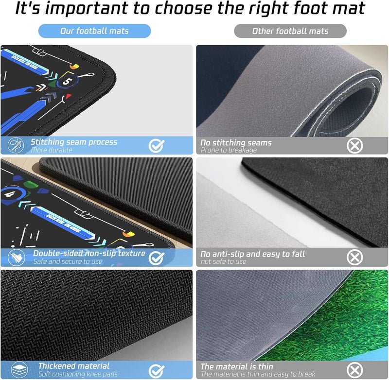2F22E Soccer Training Mat with Silent Shock Absorption and Non-Slip Base for Footwork Training and Ball Mastery(Belt Version) - Image 3